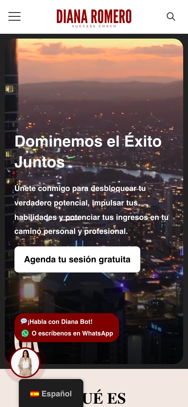 Vista movil de Diana Romero Coaching